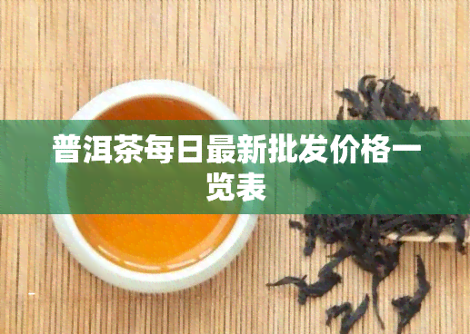 普洱茶每日最新批发价格一览表