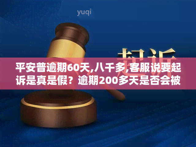 平安普逾期60天,八千多,客服说要起诉是真是假？逾期200多天是否会被告？