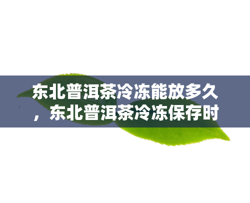 东北普洱茶冷冻能放多久，东北普洱茶冷冻保存时间：你能了解多少？