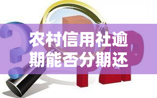 农村信用社逾期能否分期还款？如何操作？