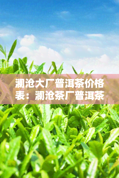 澜沧大厂普洱茶价格表：澜沧茶厂普洱茶价格一览