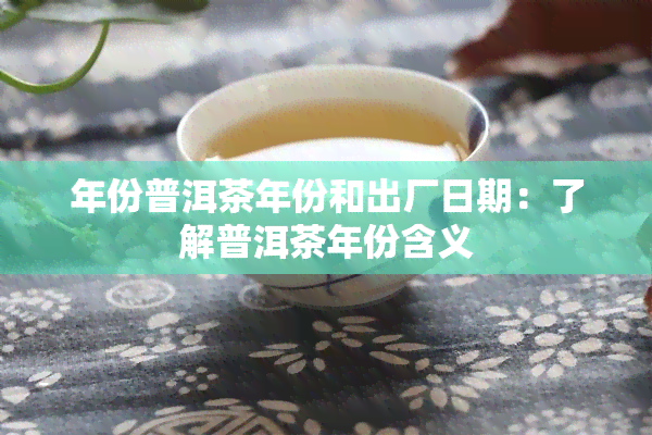 年份普洱茶年份和出厂日期：了解普洱茶年份含义