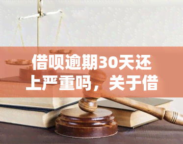 借呗逾期30天还上严重吗，关于借呗逾期30天的严重性，你需要了解的事情