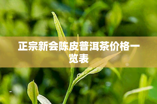 正宗新会陈皮普洱茶价格一览表