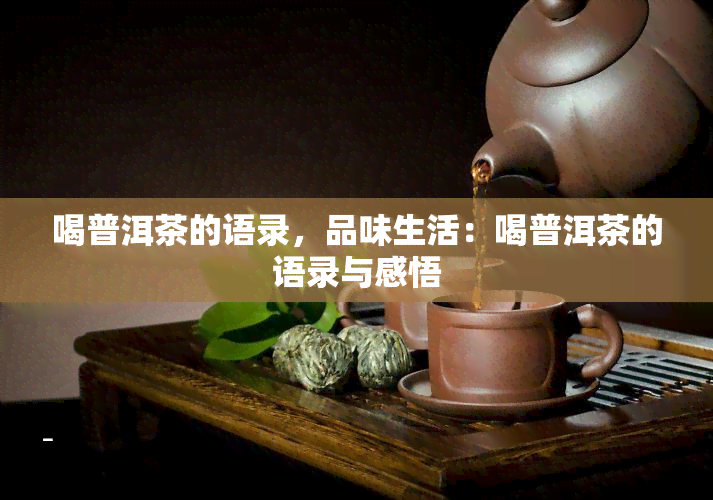 喝普洱茶的语录，品味生活：喝普洱茶的语录与感悟