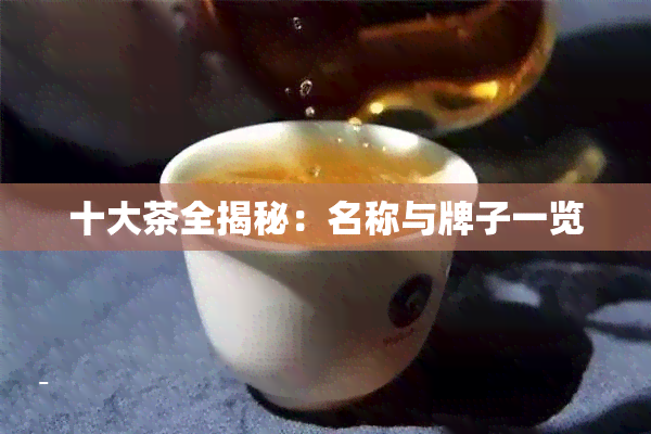 十大茶全揭秘：名称与牌子一览