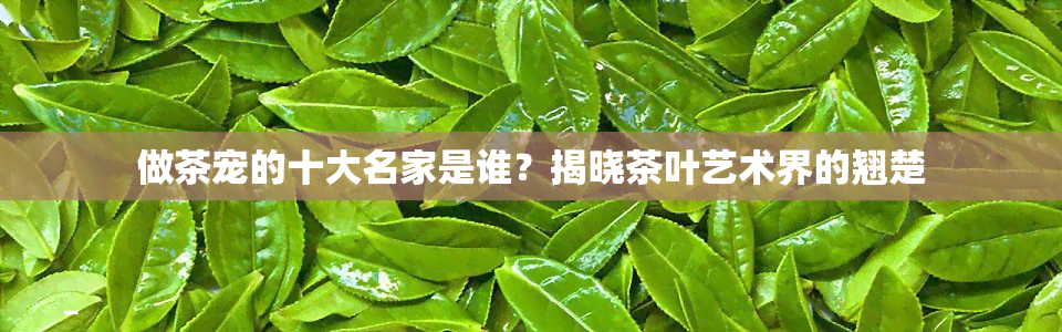 做茶宠的十大名家是谁？揭晓茶叶艺术界的翘楚