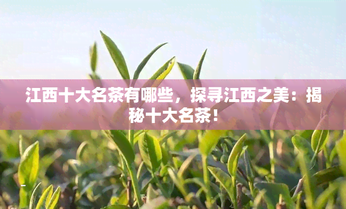 江西十大名茶有哪些，探寻江西之美：揭秘十大名茶！