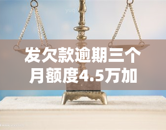 发欠款逾期三个月额度4.5万加财智金4.5万，发信用卡逾期三个月，欠款9万元且涉及财智金