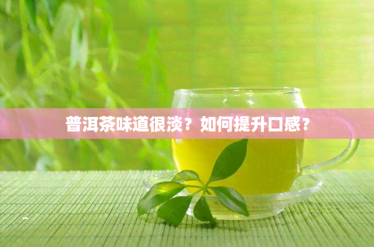 普洱茶味道很淡？如何提升口感？