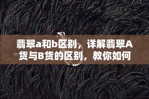 翡翠a和b区别，详解翡翠A货与B货的区别，教你如何鉴别真伪