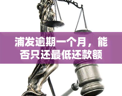 浦发逾期一个月，能否只还更低还款额？若已还更低仍需付全款？