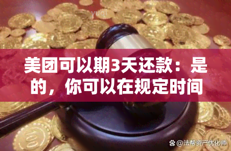 美团可以期3天还款：是的，你可以在规定时间内申请期