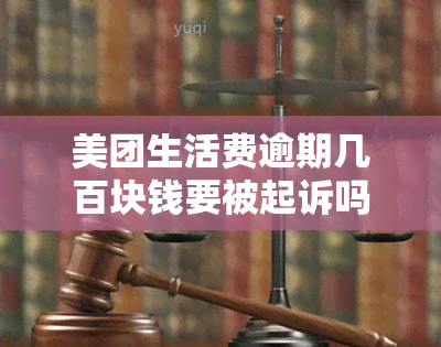 美团生活费逾期几百块钱要被起诉吗，逾期几百块的美团生活费真的会被告上法庭吗？