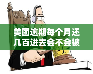 美团逾期每个月还几百进去会不会被起诉，逾期还款几百元到美团是否会被起诉？