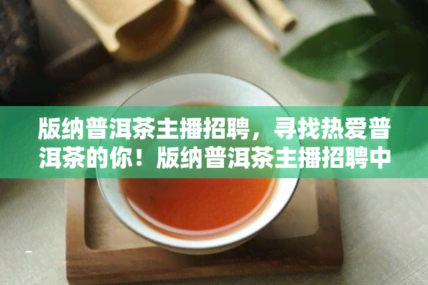 版纳普洱茶主播招聘，寻找热爱普洱茶的你！版纳普洱茶主播招聘中！