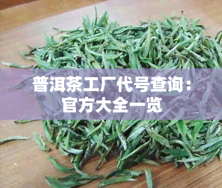 普洱茶工厂代号查询：官方大全一览