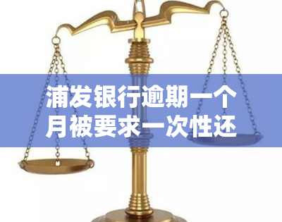 浦发银行逾期一个月被要求一次性还款：如何应对？