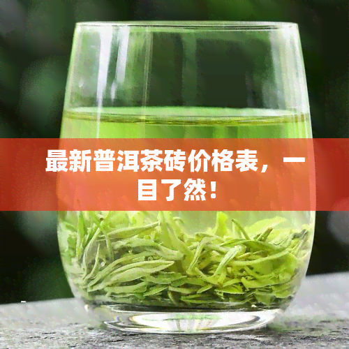 最新普洱茶砖价格表，一目了然！