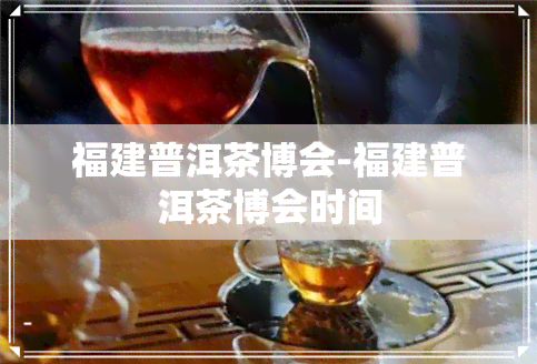 福建普洱茶博会-福建普洱茶博会时间