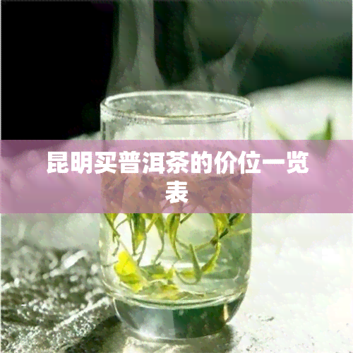 昆明买普洱茶的价位一览表