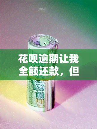 花呗逾期让我全额还款，但无法偿还，该怎么办？