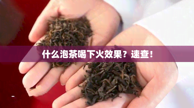 什么泡茶喝下火效果？速查！