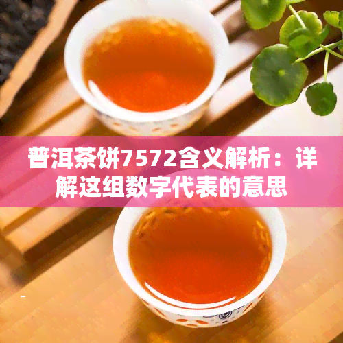 普洱茶饼7572含义解析：详解这组数字代表的意思