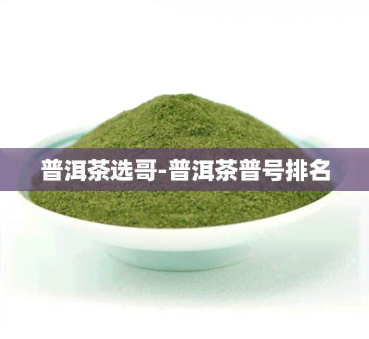 普洱茶选哥-普洱茶普号排名