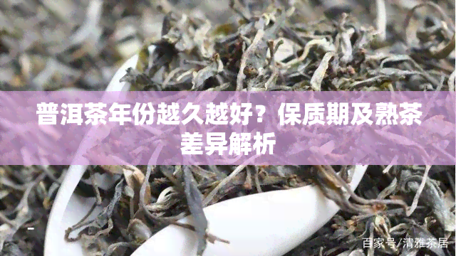 普洱茶年份越久越好？保质期及熟茶差异解析