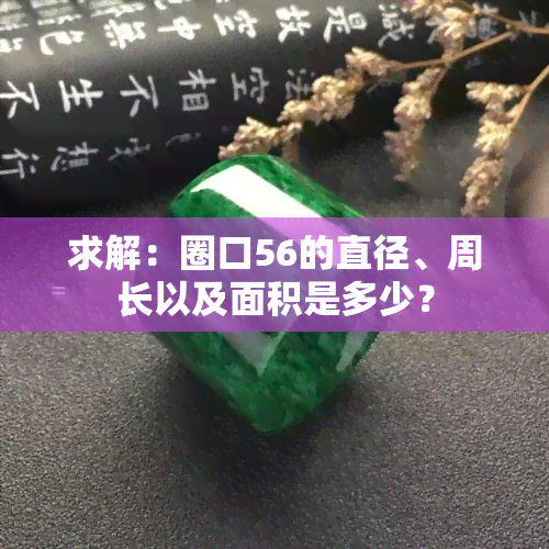 求解：圈口56的直径、周长以及面积是多少？