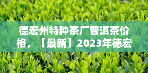 德宏州特种茶厂普洱茶价格，【最新】2023年德宏州特种茶厂普洱茶价格表，附购买建议