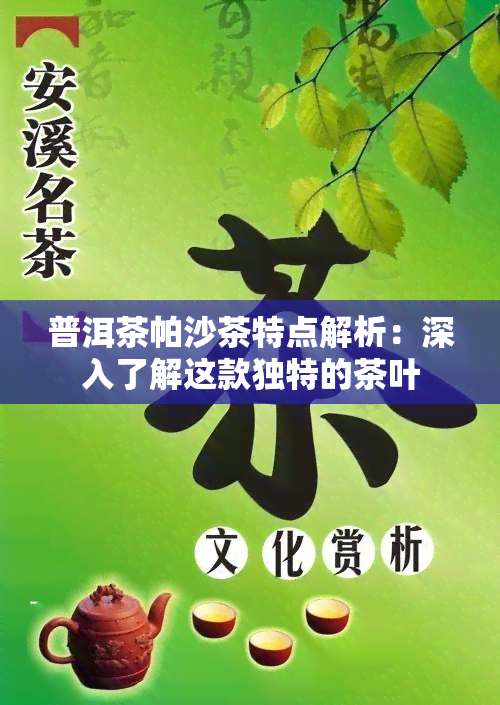 普洱茶帕沙茶特点解析：深入了解这款独特的茶叶