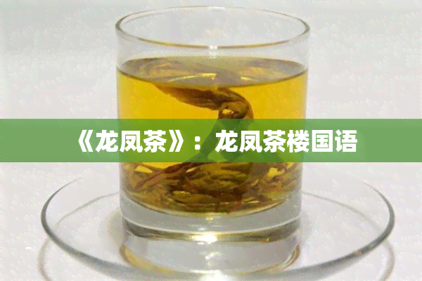 《龙凤茶》：龙凤茶楼国语