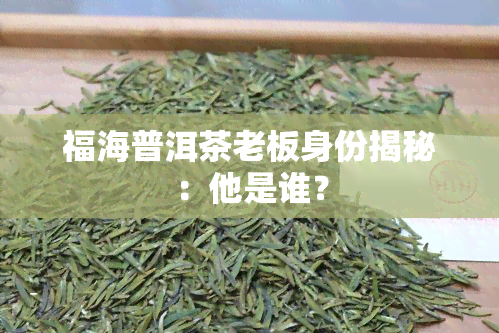 福海普洱茶老板身份揭秘：他是谁？