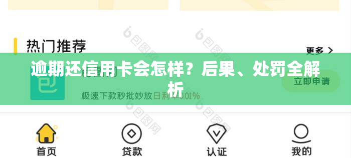 逾期还信用卡会怎样？后果、处罚全解析