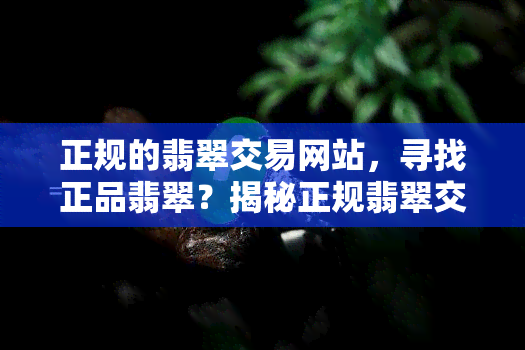 正规的翡翠交易网站，寻找正品翡翠？揭秘正规翡翠交易网站！