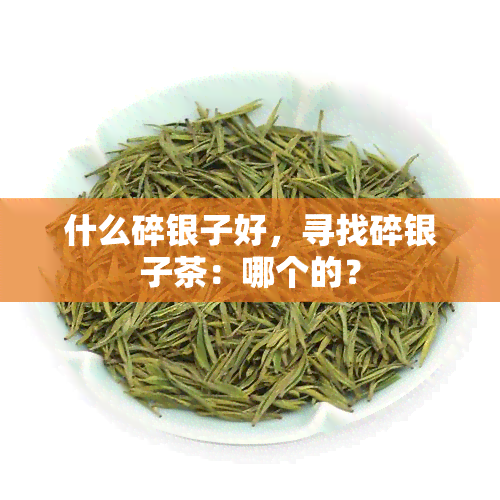 什么碎银子好，寻找碎银子茶：哪个的？