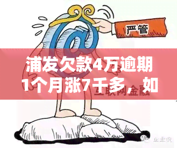 浦发欠款4万逾期1个月涨7千多，如何处理？是否正常？