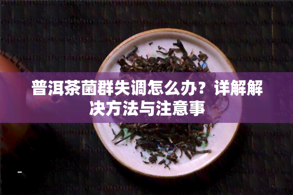 普洱茶菌群失调怎么办？详解解决方法与注意事