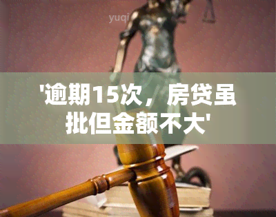 '逾期15次，房贷虽批但金额不大'