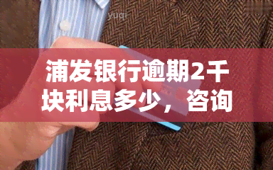 浦发银行逾期2千块利息多少，咨询浦发银行：逾期2000元的利息是多少？