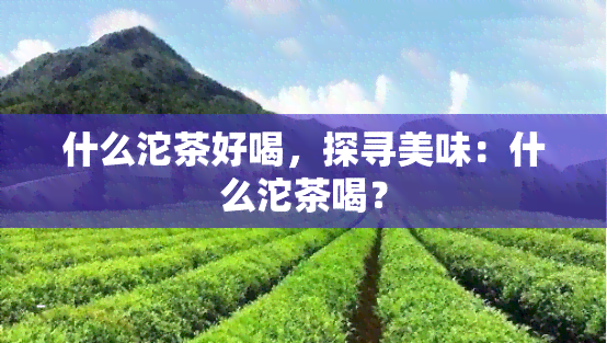 什么沱茶好喝，探寻美味：什么沱茶喝？