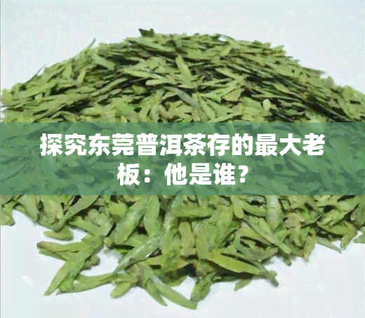 探究东莞普洱茶存的更大老板：他是谁？