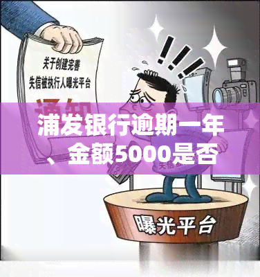 浦发银行逾期一年、金额5000是否会被起诉?