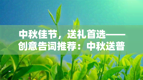 中秋佳节，送礼首选——创意告词推荐：中秋送普洱茶叶，品味生活，健享受！