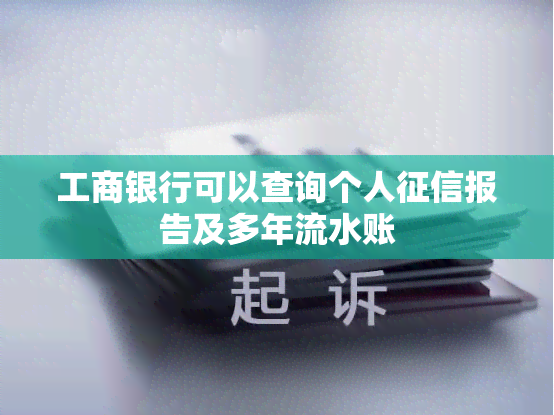 工商银行可以查询个人报告及多年流水账