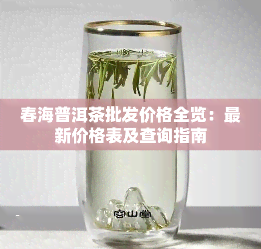 春海普洱茶批发价格全览：最新价格表及查询指南