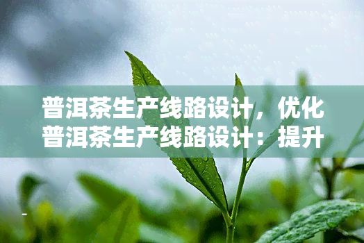 普洱茶生产线路设计，优化普洱茶生产线路设计：提升效率与质量的关键步骤