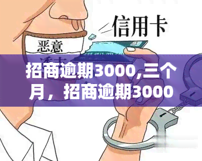 招商逾期3000,三个月，招商逾期3000元，已经三个月未还